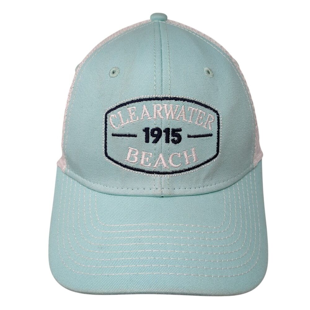 Clearwater Beach 1915 Snapback Trucker Hat Blue OS Adjustable Mesh Surfstyle